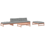5 Piece Garden Lounge Set with Cushions Solid Wood Douglas - Front View