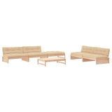 6 Piece Garden Lounge Set with Cushions Solid Wood