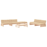 6 Piece Garden Lounge Set with Cushions Solid Wood - Front View