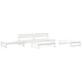6 Piece Garden Lounge Set with Cushions White Solid Wood