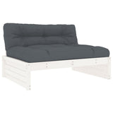6 Piece Garden Lounge Set with Cushions White Solid Wood - Top-Down View