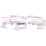 6 Piece Garden Lounge Set with Cushions Solid Wood Douglas