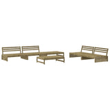 6 Piece Garden Lounge Set with Cushions Impregnated Wood Pine - Side View