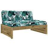 6 Piece Garden Lounge Set with Cushions Impregnated Wood Pine - Top-Down View