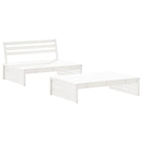 2 Piece Garden Lounge Set with Cushions White Solid Wood - Side View