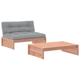 2 Piece Garden Lounge Set with Cushions Solid Wood Douglas - Front View