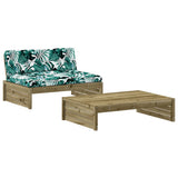 2 Piece Garden Lounge Set with Cushions Impregnated Wood Pine - Front View