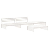 4 Piece Garden Lounge Set with Cushions White Solid Wood - Side View