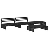 4 Piece Garden Lounge Set with Cushions Black Solid Wood - Side View