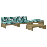 4 Piece Garden Lounge Set with Cushions Impregnated Wood Pine - Front View