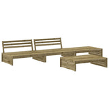 4 Piece Garden Lounge Set with Cushions Impregnated Wood Pine - Side View