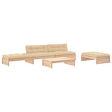 5 Piece Garden Lounge Set with Cushions Solid Wood