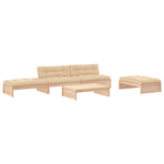 5 Piece Garden Lounge Set with Cushions Solid Wood