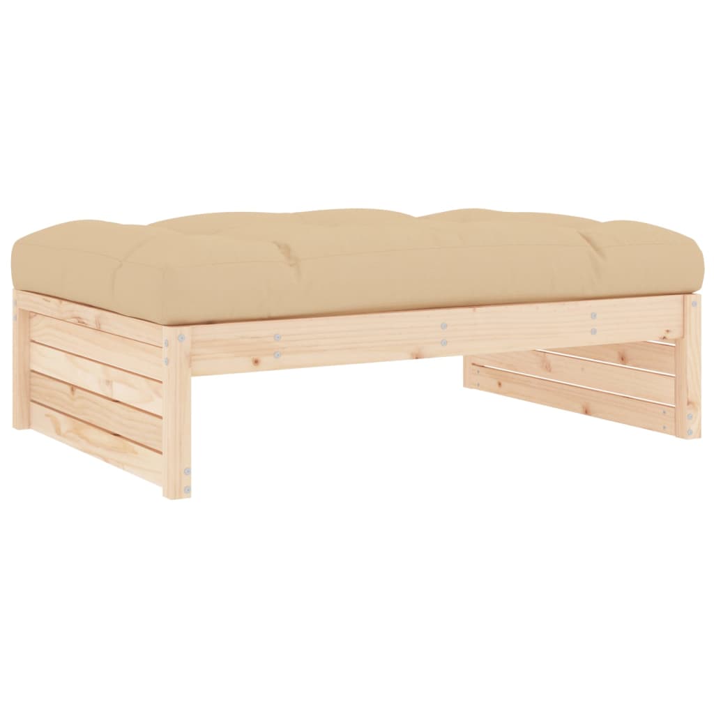 5 Piece Garden Lounge Set with Cushions Solid Wood