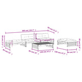 5 Piece Garden Lounge Set with Cushions Solid Wood - Low Angle