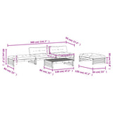 5 Piece Garden Lounge Set with Cushions White Solid Wood