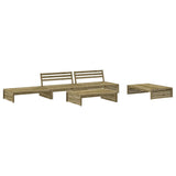 5 Piece Garden Lounge Set with Cushions Impregnated Wood Pine - Side View