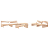 6 Piece Garden Lounge Set with Cushions Solid Wood - Side View
