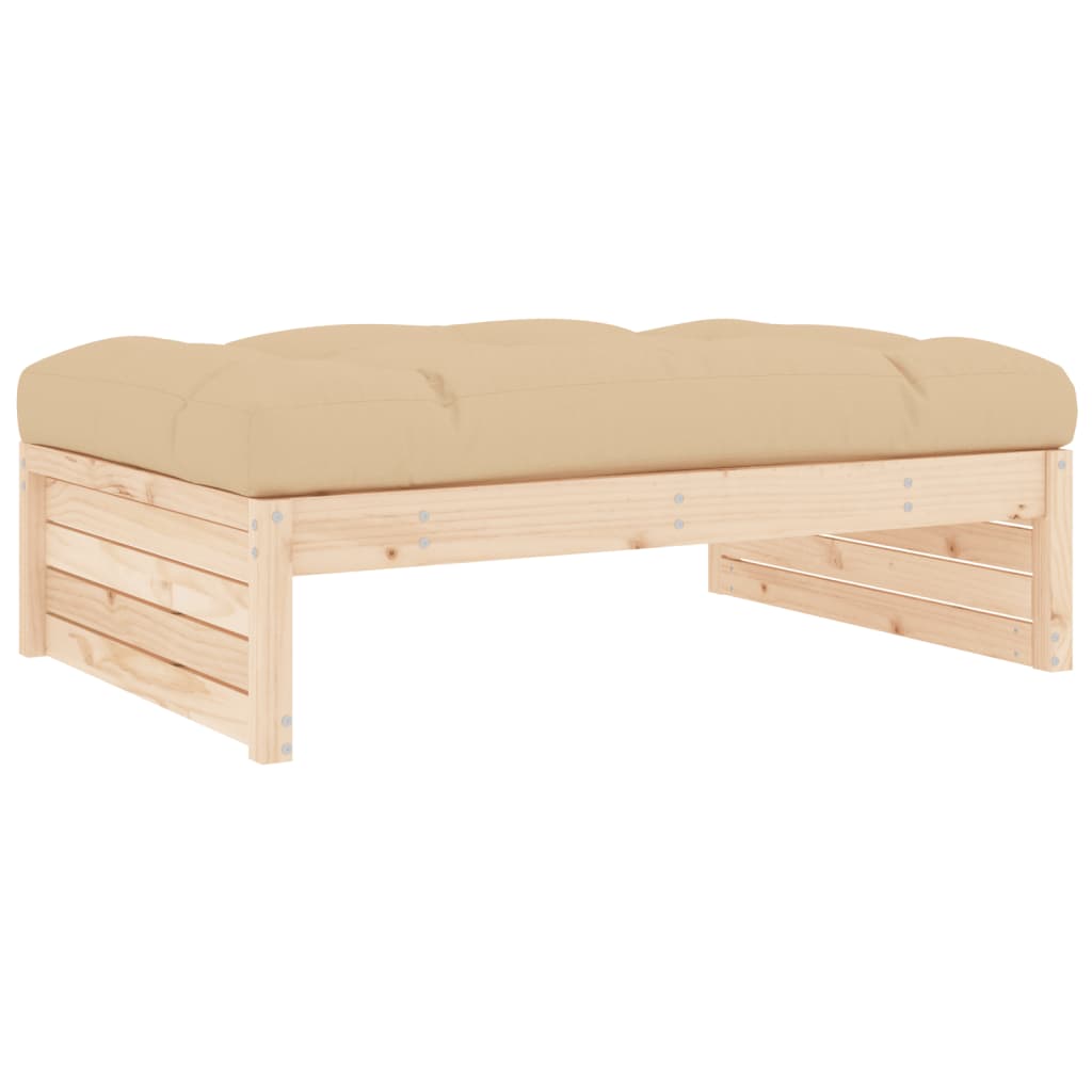 6 Piece Garden Lounge Set with Cushions Solid Wood