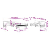 6 Piece Garden Lounge Set with Cushions White Solid Wood