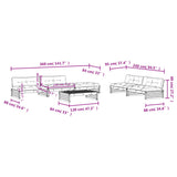 6 Piece Garden Lounge Set with Cushions Solid Wood Douglas