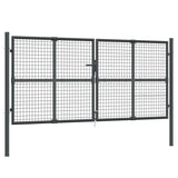 Mesh Garden Gate Anthracite 300x125 cm Galvanised Steel - Front View