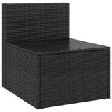 4 Piece Garden Sofa Set with Cushions Black Poly Rattan - Top-Down View
