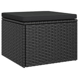 4 Piece Garden Sofa Set with Cushions Black Poly Rattan - 45-Degree Angle