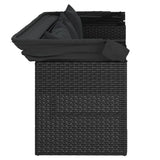 4 Piece Garden Sofa Set with Cushions Black Poly Rattan - Close-Up Angle