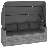 4 Piece Garden Sofa Set with Cushions Grey Poly Rattan - 45-Degree Angle