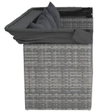 4 Piece Garden Sofa Set with Cushions Grey Poly Rattan - Close-Up Angle