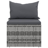4 Piece Garden Sofa Set with Cushions Grey Poly Rattan - Extra Image