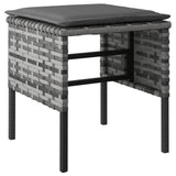 6 Piece Garden Dining Set with Cushions Grey Poly Rattan - Low Angle