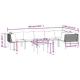 7 Piece Garden Lounge Set with Cushions Grey Poly Rattan - Extra Image