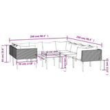 9 Piece Garden Lounge Set with Cushions Grey Poly Rattan - Extra Image