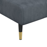 Chaise Longue Dark Grey Velvet - Close-Up Angle