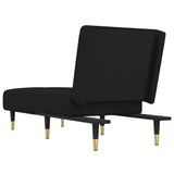 Chaise Longue Black Velvet - 45-Degree Angle