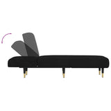 Chaise Longue Black Velvet - Rear View