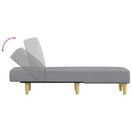 Chaise Longue Light Grey Fabric