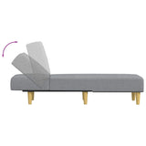Chaise Longue Light Grey Fabric - Rear View