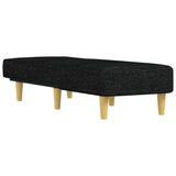 Chaise Longue Black Fabric - Side View