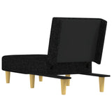 Chaise Longue Black Fabric - 45-Degree Angle