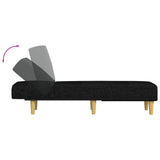 Chaise Longue Black Fabric - Rear View