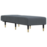 Chaise Longue Dark Grey Velvet - Side View