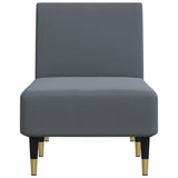 Chaise Longue Dark Grey Velvet - Top-Down View