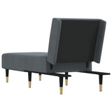 Chaise Longue Dark Grey Velvet - 45-Degree Angle