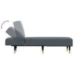 Chaise Longue Dark Grey Velvet