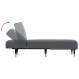 Chaise Longue Dark Grey Velvet - Rear View