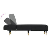 Chaise Longue Black Velvet - Rear View