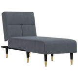 Chaise Longue Dark Grey Velvet